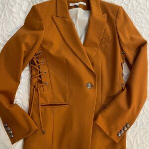 Veronica Beard Rust Blazer with Lace-Up Sides